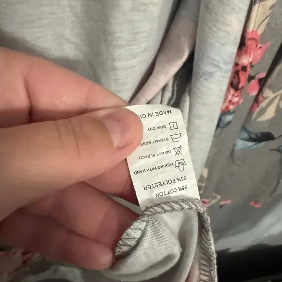 Unbranded Gray Open Front Cardigan Women's Size XL Floral Lightweight Cover Up - Picture 6 of 6
